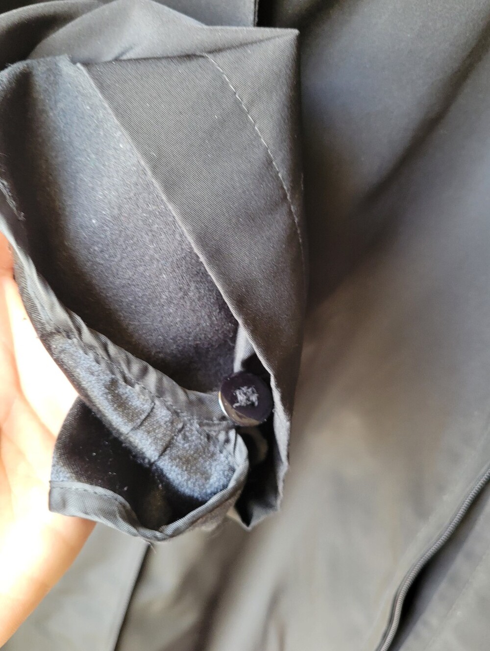 Black Gallery all-weather Coat XL Removable Hood Hidden button front Zip closure - Picture 11 of 16